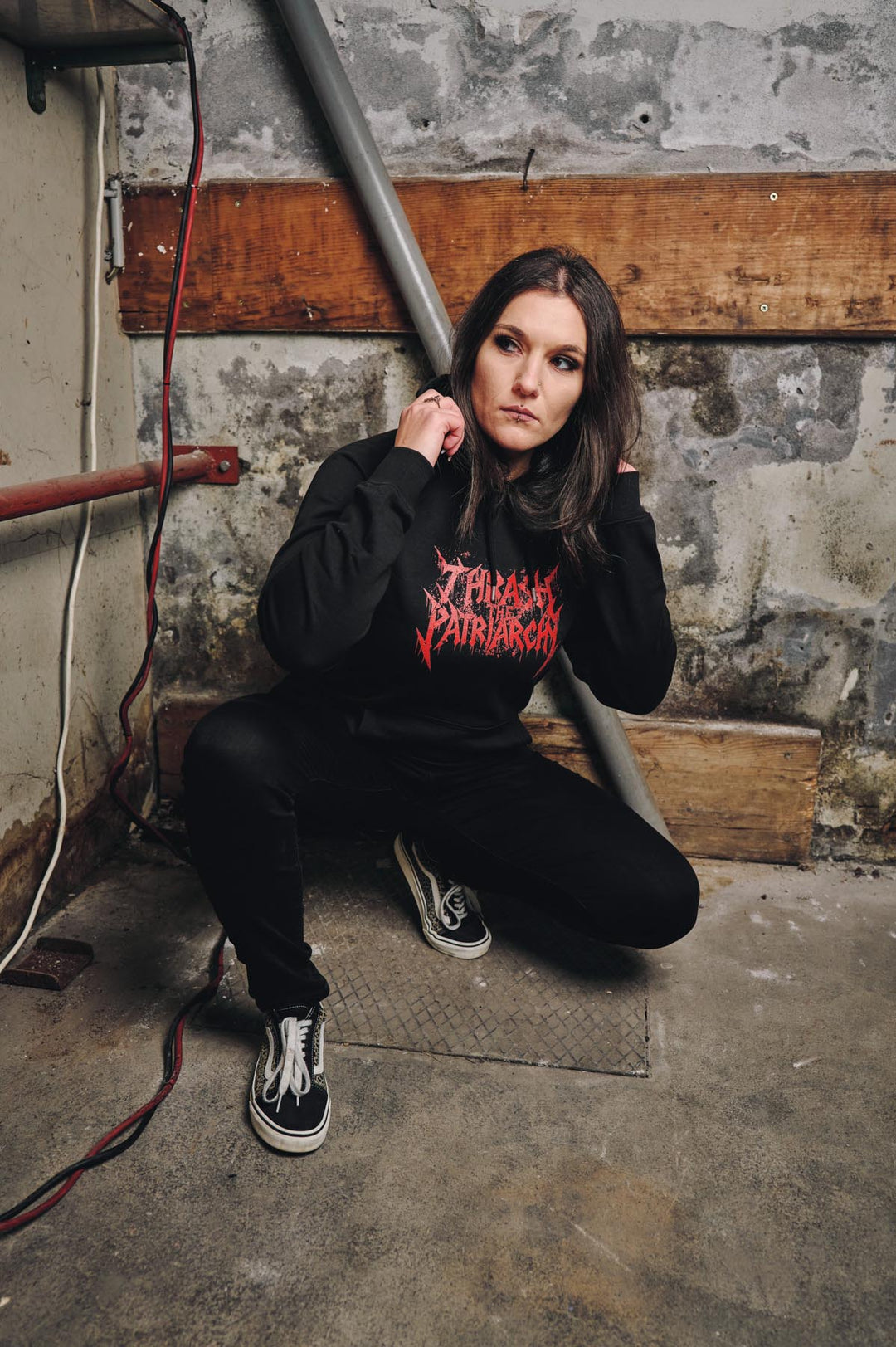 Hoodie "Thrash The Patriarchy" (organic raglan)